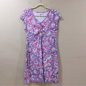 Title Nine diamalete Dress Medium Golf Stretch Purple Paisley athletic